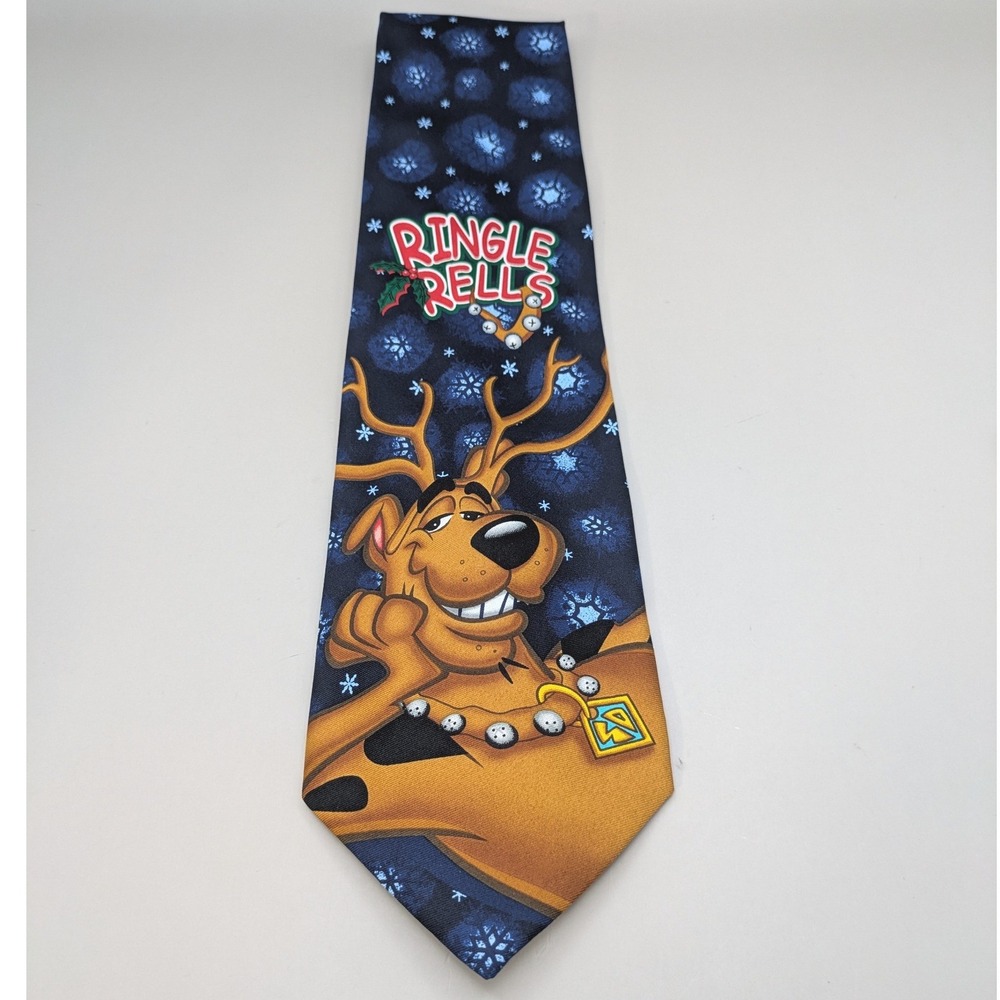 Vintage Warner Bros Scooby Doo Christmas Tie Ringle Rells Hanna Barbera Holiday